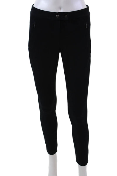 Theory Womens Zipper Fly Mid Rise Skinny Ankle Pants Black Size 0