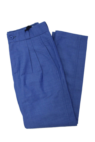 Numero One Boys Pleated Zippered Ankle Straight Dress Pants Blue Size 6