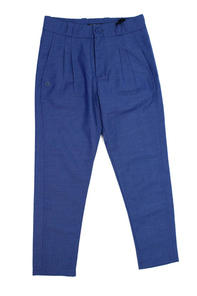 Numero One Boys Pleated Zippered Ankle Straight Dress Pants Blue Size 6