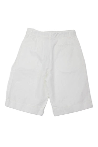 Cacharel Unisex Kids Cotton Zippered Summer Bermuda Shorts White Size 6