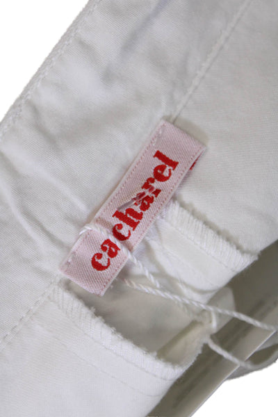 Cacharel Unisex Kids Cotton Zippered Summer Bermuda Shorts White Size 6