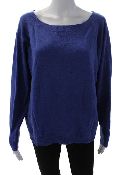 J Crew Womens Long Sleeve Scoop Neck Oversized Cashmere Sweater Blue Size XS