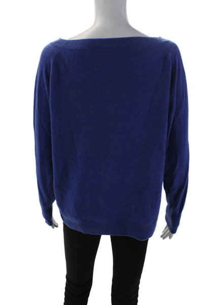 J Crew Womens Long Sleeve Scoop Neck Oversized Cashmere Sweater Blue Size XS