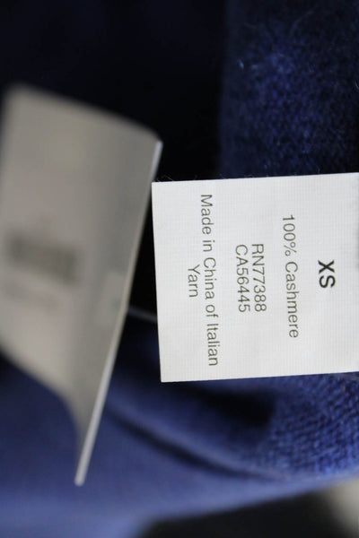 J Crew Womens Long Sleeve Scoop Neck Oversized Cashmere Sweater Blue Size XS