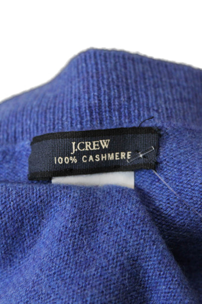 J Crew Womens Long Sleeve Scoop Neck Oversized Cashmere Sweater Blue Size XS