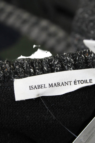 Isabel Marant Etoile Womens Short Sleeve Crew Neck Knit Top Gray Cotton Size XS