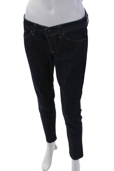 UJ Uniqlo Womens Zipper Fly Low Rise Skinny Ankle Jeans Blue Denim Size 27