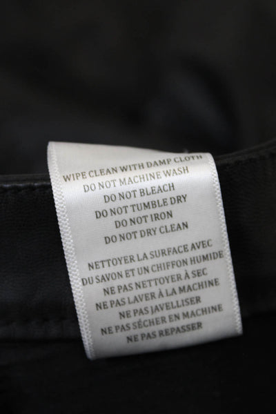 BLANKNYC Womens Mid Rise Faux Leather Zipper Ankle Pants Black Size 30