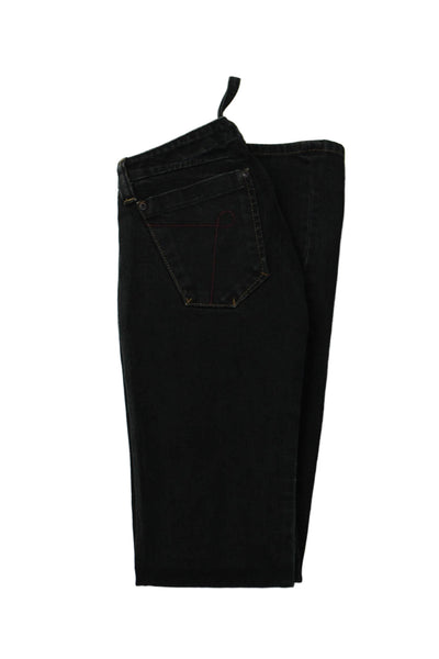 Oligo Tissew Womens Zipper Fly Mid Rise Straight Leg Jeans Green Denim Size 24