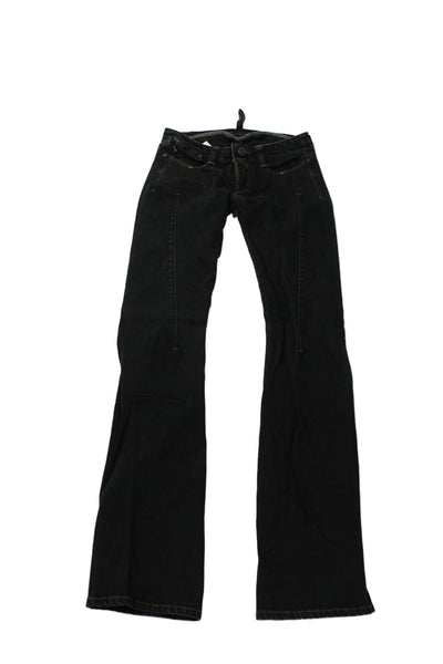 Oligo Tissew Womens Zipper Fly Mid Rise Straight Leg Jeans Green Denim Size 24