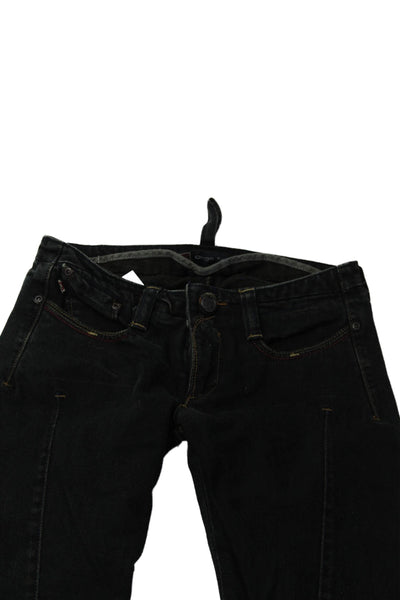 Oligo Tissew Womens Zipper Fly Mid Rise Straight Leg Jeans Green Denim Size 24