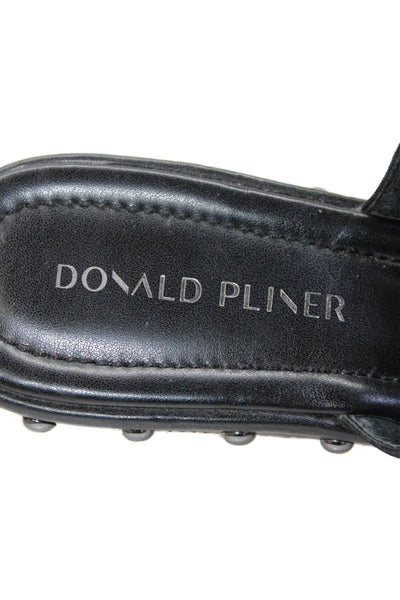 Donald J Pliner Womens Studded Detail Slip On Cork Wedge Heels Black Size 9