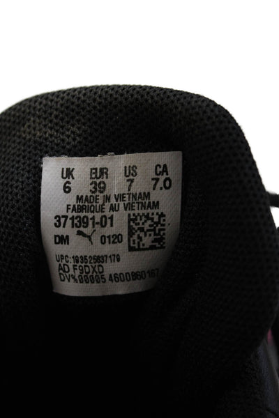 Puma Womens Suede Panel Detail Lace Up Casual Athletic Sneaker Black Size 7