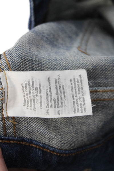 Madewell Womens Zipper Fly High Rise Distressed Skinny Jeans Blue Denim Size 26