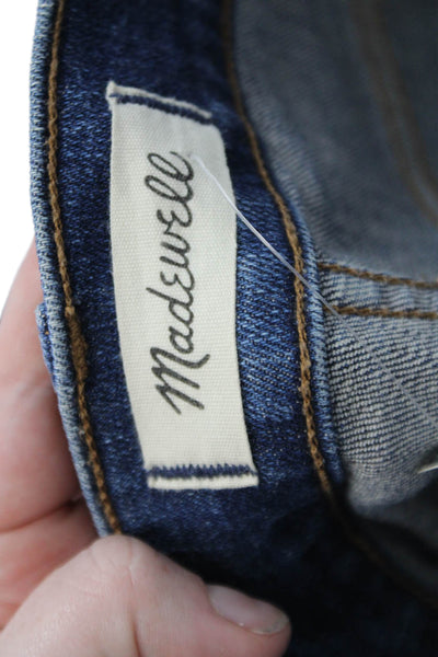 Madewell Womens Zipper Fly High Rise Distressed Skinny Jeans Blue Denim Size 26