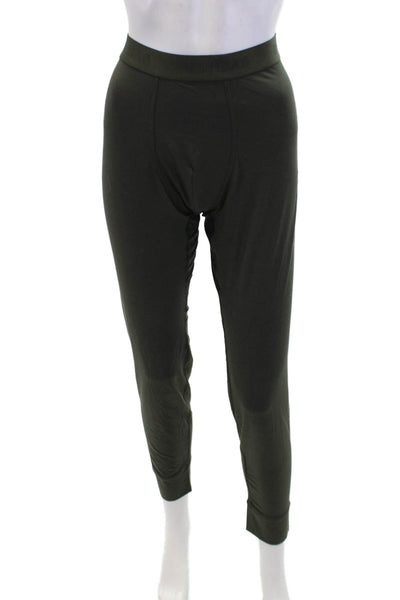 Bombas Womens Elastic Waistband High Rise Ankle Leggings Green Size Large