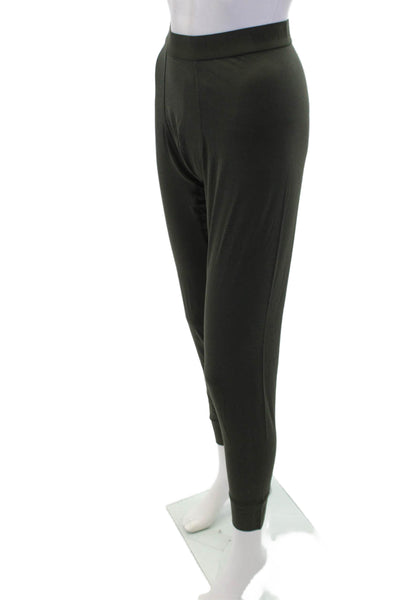 Bombas Womens Elastic Waistband High Rise Ankle Leggings Green Size Large