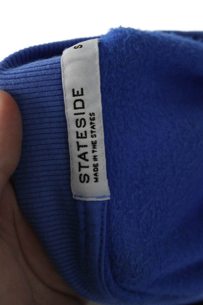 Stateside Womens Pullover Long Sleeve Crew Neck Cropped Sweater Blue Size Small