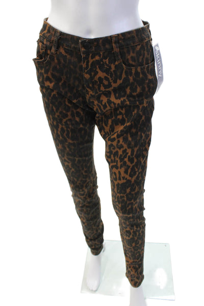 Joes Wild Womens Animal Print Skinny Fit Jeans Brown Black Cotton Size 29