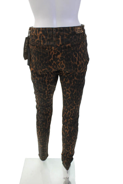 Joes Wild Womens Animal Print Skinny Fit Jeans Brown Black Cotton Size 29