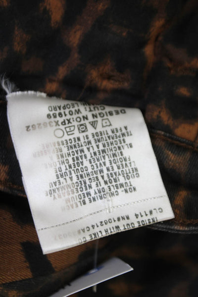 Joes Wild Womens Animal Print Skinny Fit Jeans Brown Black Cotton Size 29