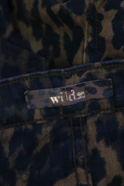 Joes Wild Womens Animal Print Skinny Fit Jeans Brown Black Cotton Size 29