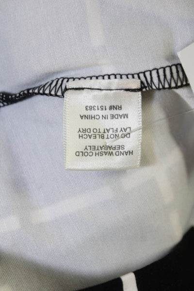 Current Air Womens Plaid Pull On Knee Length Pencil Skirt Black White Size Mediu