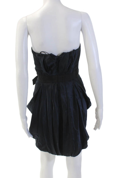 J. Mendel Womens Sweetheart Neckline Embellish Bubble Hem Mini Dress Blue Size 4