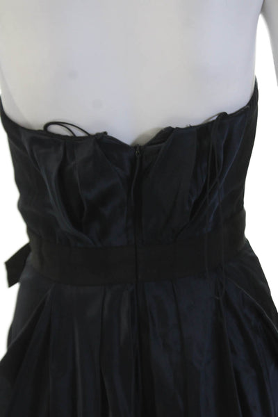 J. Mendel Womens Sweetheart Neckline Embellish Bubble Hem Mini Dress Blue Size 4