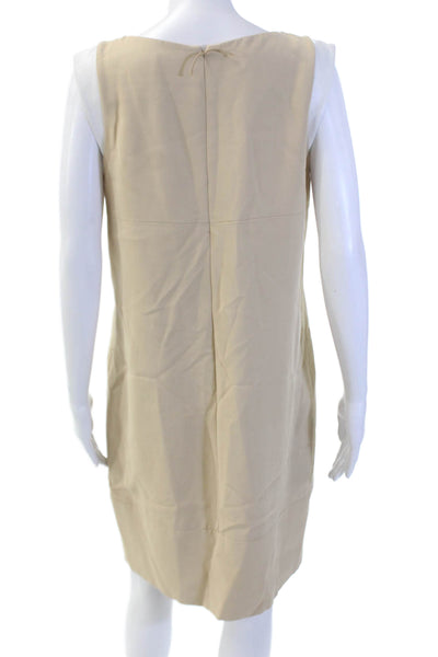 J. Mendel Women's Round Neck Sleeveless Midi Two Piece Dress Set Beige Size 10