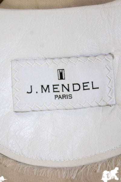 J. Mendel Women's Round Neck Sleeveless Midi Two Piece Dress Set Beige Size 10