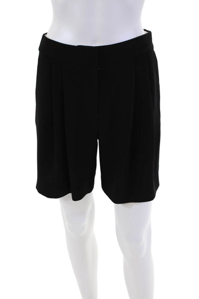 J Crew Women's Hook Closure Pleated Front Dress Shorts Black Size 2