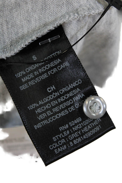 Norma Kamali Women's V-Neck Sleevless Button Up Cotton Blouse Gray Size S