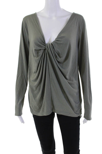 Athleta Women's Scoop Neck Long Sleeves Blouse Olive Green Size M