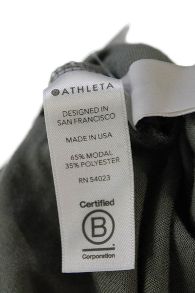 Athleta Women's Scoop Neck Long Sleeves Blouse Olive Green Size M