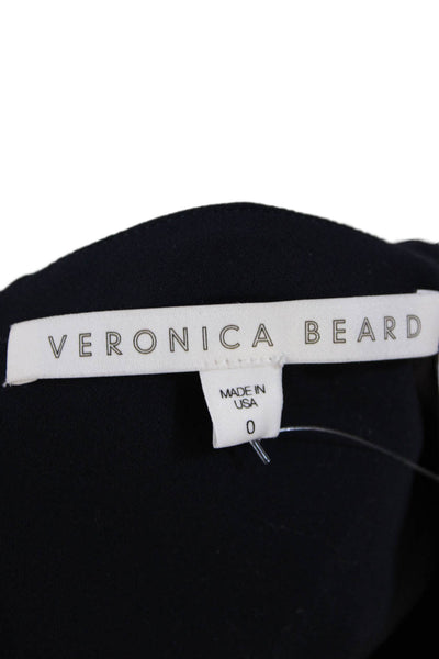 Veronica Beard Womens Zippered Low-Rise Skinny Pants Navy Blue Size 0