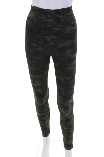 SPANX® Womens Camouflage Print Stretch Mid-Rise Ankle Leggings Green Size S
