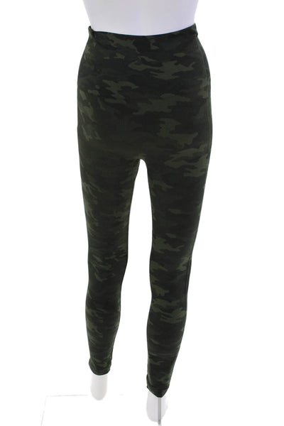 SPANX® Womens Camouflage Print Stretch Mid-Rise Ankle Leggings Green Size S