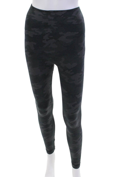 SPANX® Womens Camouflage Print Stretch Mid-Rise Ankle Leggings Gray Size S