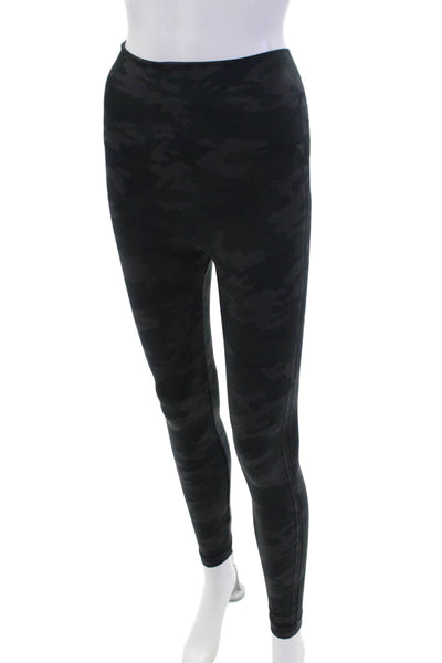 SPANX® Womens Camouflage Print Stretch Mid-Rise Ankle Leggings Gray Size S