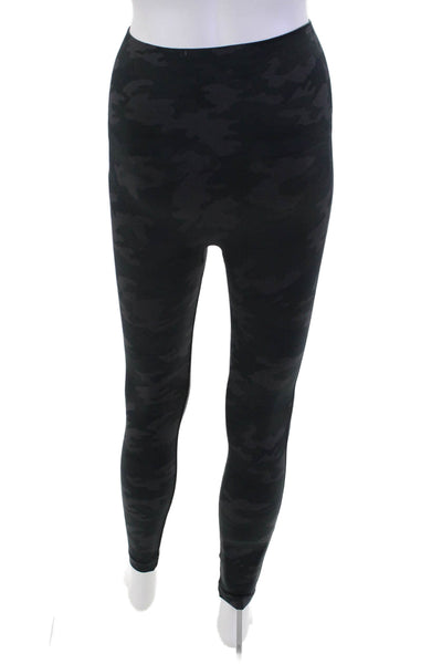 SPANX® Womens Camouflage Print Stretch Mid-Rise Ankle Leggings Gray Size S