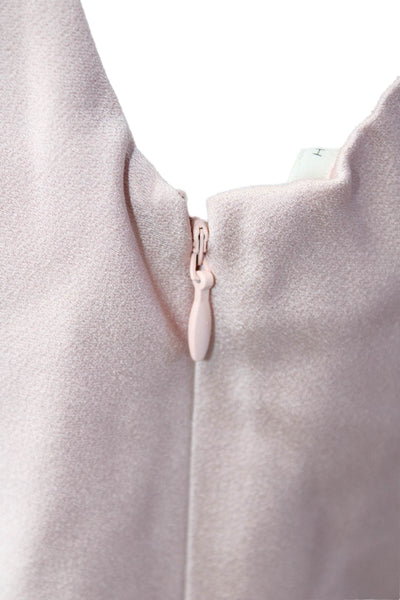 Halston Womens Silk Textured Spaghetti Strap Scoop Neck Slip Dress Pink Size 04