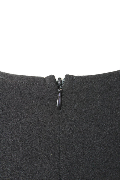 Aqua Womens Textured Sleeveless Scoop Neck Fit Sleek Dress Black Size M