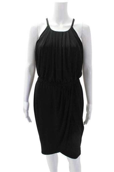 Donna Degnan Womens Scoop Neck Sleeveless Ruched Dress Black Size S