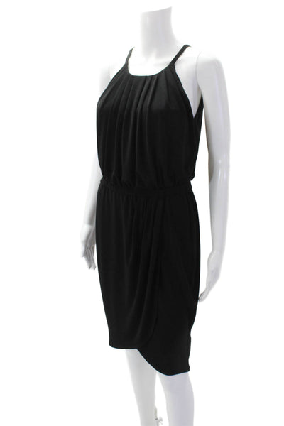 Donna Degnan Womens Scoop Neck Sleeveless Ruched Dress Black Size S