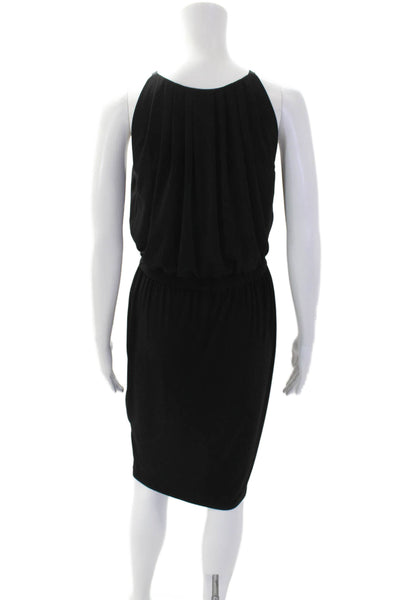 Donna Degnan Womens Scoop Neck Sleeveless Ruched Dress Black Size S