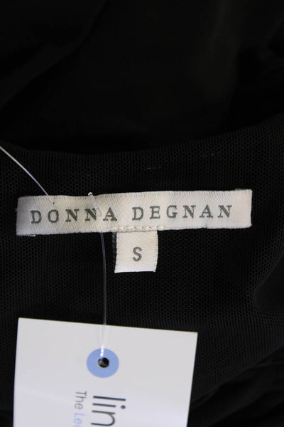 Donna Degnan Womens Scoop Neck Sleeveless Ruched Dress Black Size S