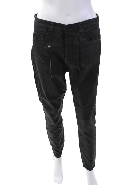 BLANKNYC Womens Button Fly High Rise Skinny Ankle Jeans Black Cotton Size 30