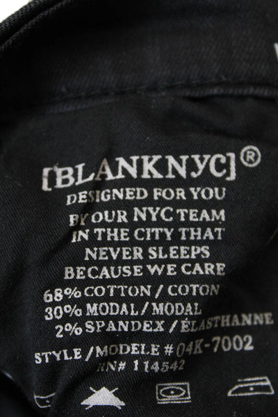 BLANKNYC Womens Button Fly High Rise Skinny Ankle Jeans Black Cotton Size 30