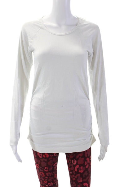 Athleta Womens Striped Long Sleeve Shirt Leopard Leggings Set White Pink Small